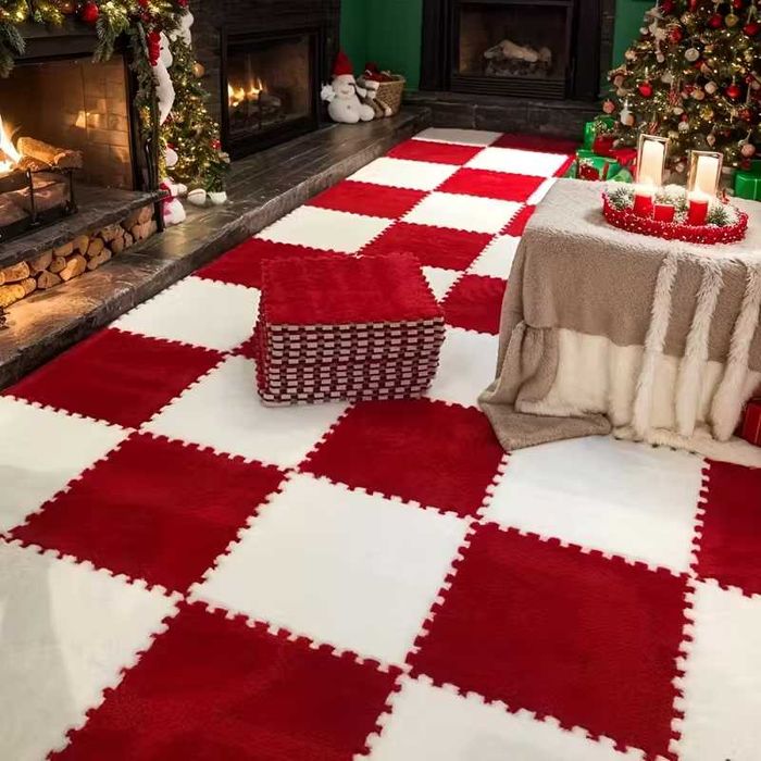 Tapete de Pelúcia 24 unidades várias cores . 30x30cm-novo