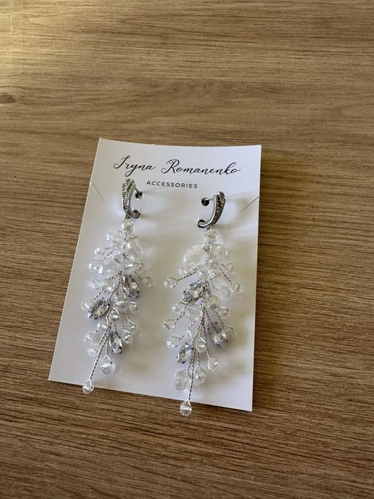 Весільні обʼємні сережки