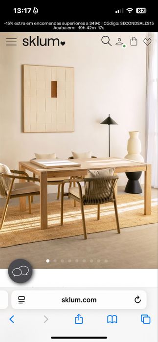 Mesa jantar madeira extensivel SKLUM