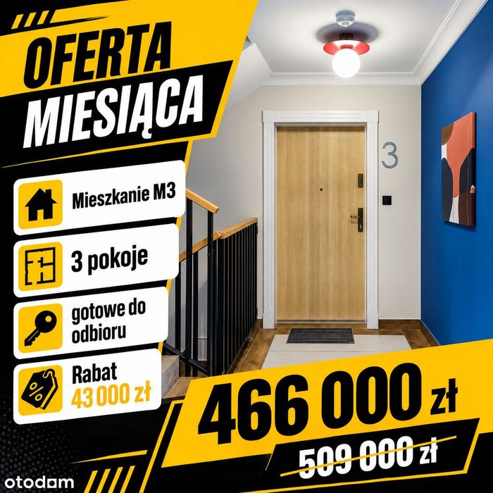 GOTOWE mieszkanie z rabatem 43 000zł! Tylko do końca października