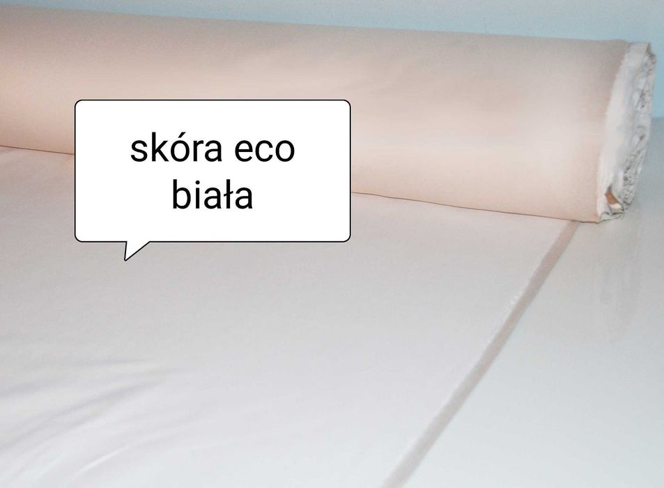 Biała skóra ekologiczna materiał tkanina 1,5 m