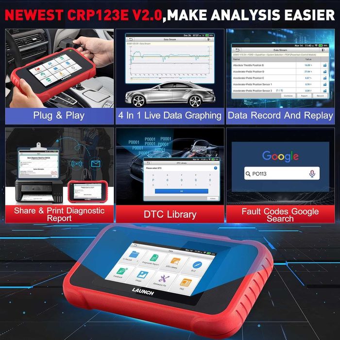 Launch CRP123E V2 Maquina Diagnóstico OBD Actualizações Grátis (NOVO)