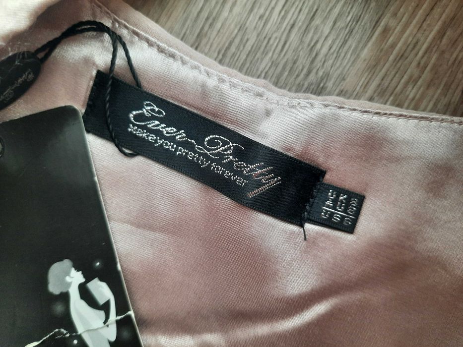 Вечернее пудровое платье подружки невесты бежевое пудра М Ever Pretty