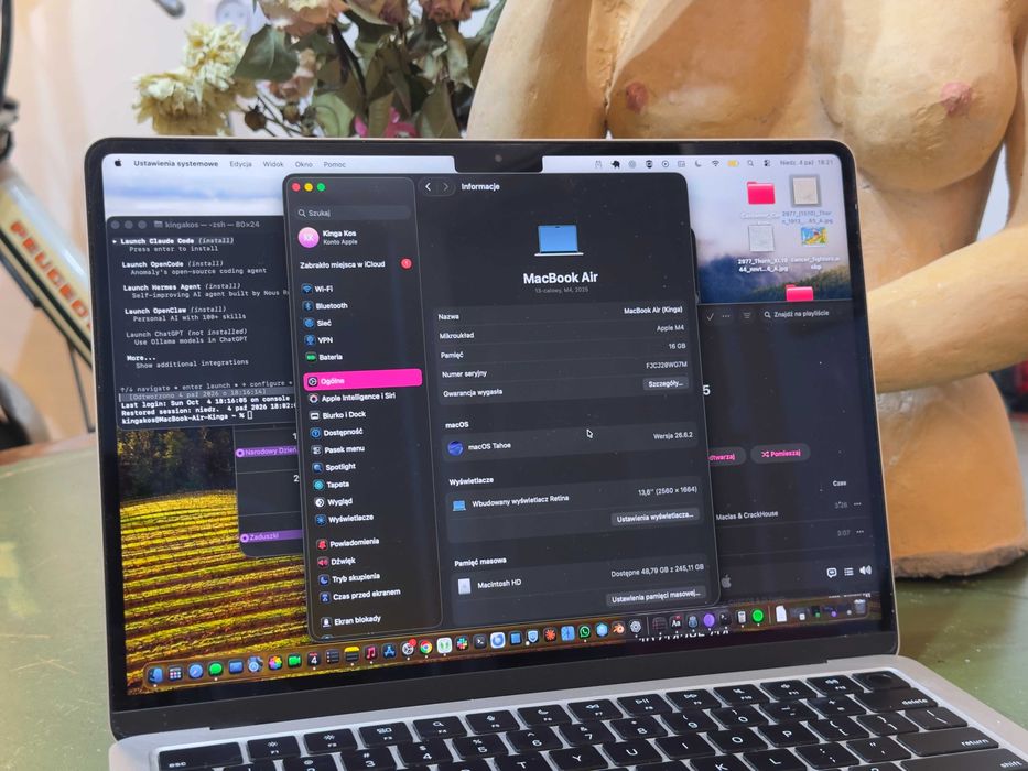 Apple Macbook Air M4 2025 16GB/256GB | Super Stan | Bateria 98% | BOX