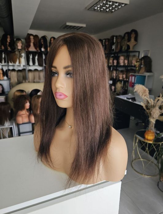 Topper z włosów naturalnych Natalia brąz zagęszczenie tupet