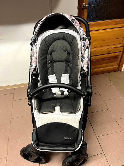 Wózek BEBETTO TORINO  2w1 / 3w1 / 4w1 z baza Isofix KWIATY
