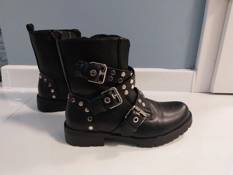 Nowe włoskie botki biker – rozmiar 38