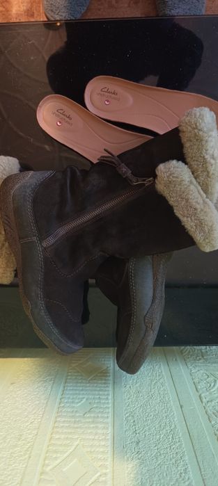 Сапожки Clarks валенки натуральна замша