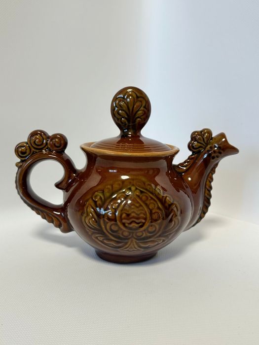 Керамічний чайник «Золотий півник» Васильківська майоліка