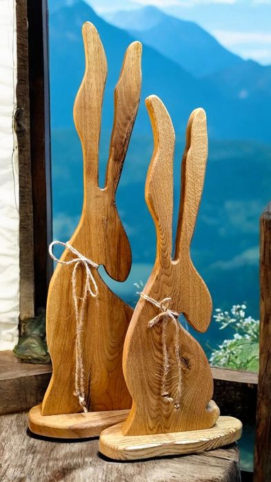 Zając z drewna, dąb, rękodzieło, XL