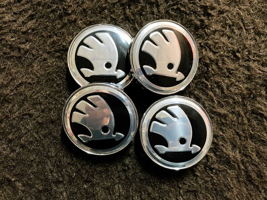 Dekielki kapsle zaślepki 4 x 60mm i 4 x 65mm do felg Skoda- znaczki loga emblematy!