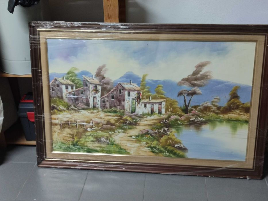 Quadro com uma bonita paisagem campestre
