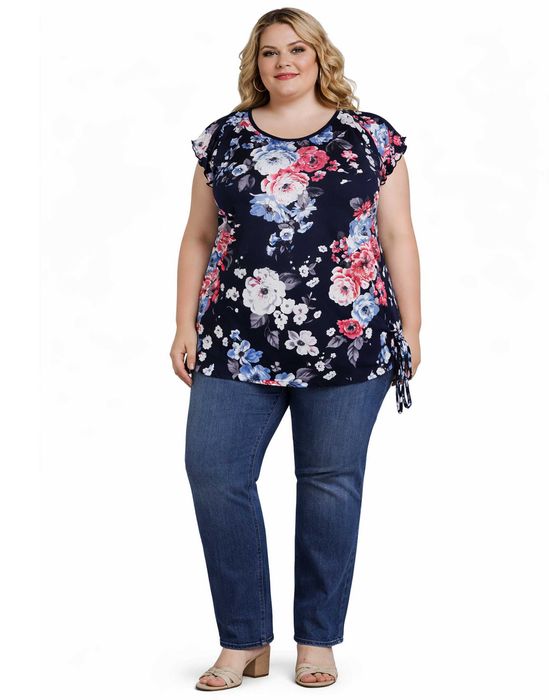 Bluzka letnia z wiązaniem Plus Size 3XL - 54/56