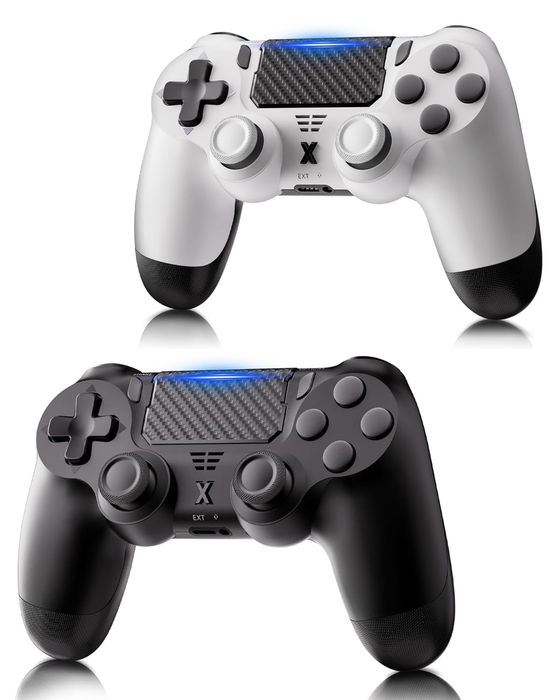RUIZHI Kontrolery bezprzewodowe do PS4 2-pack (czarny + biały)