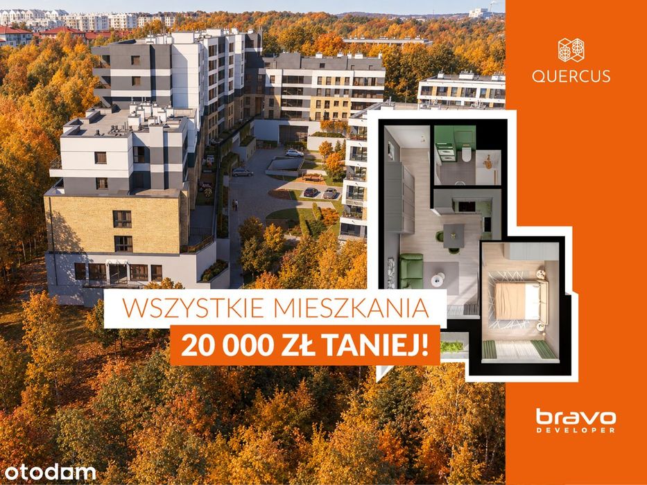 2 pokoje 32,25 m² + balkon | QUERCUS C.38.B