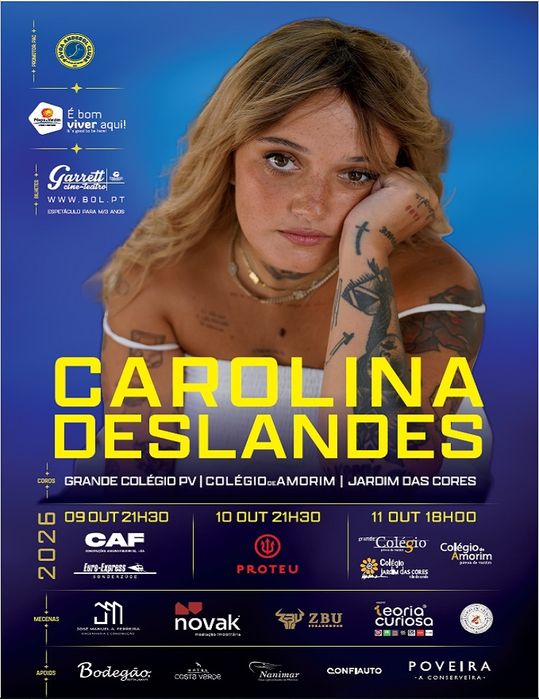 3 bilhetes Carolina Deslandes