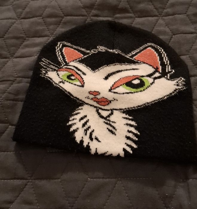 Czapka dla dziewczynki z kotem-  7 lat