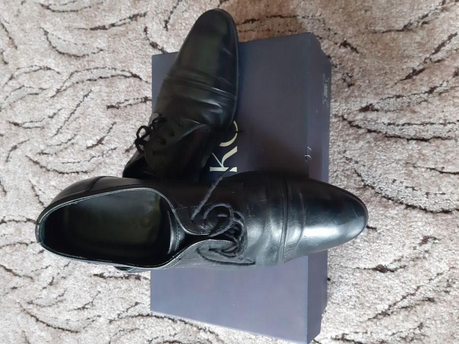 Buty Ryłko męskie, eleganckie, skóra, kolor czarny, rozmiar 41