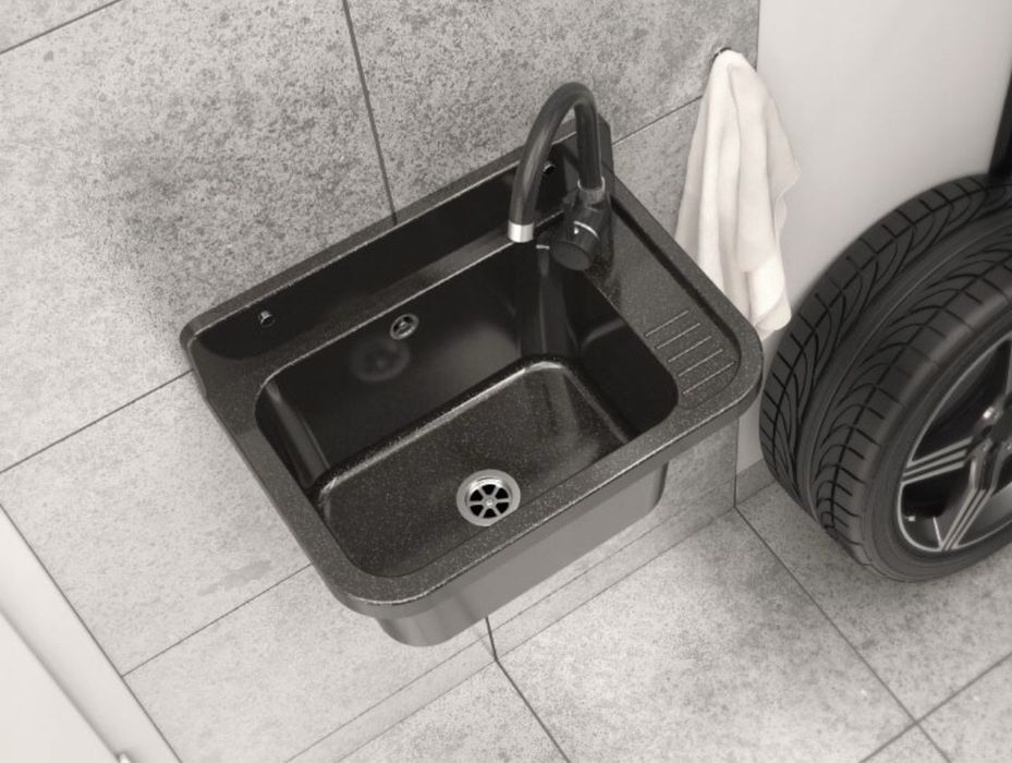 Zlew Gospodarczy Zlewozmywak Roboczy Syfon do Kotłowni Garażu Ogrodowy