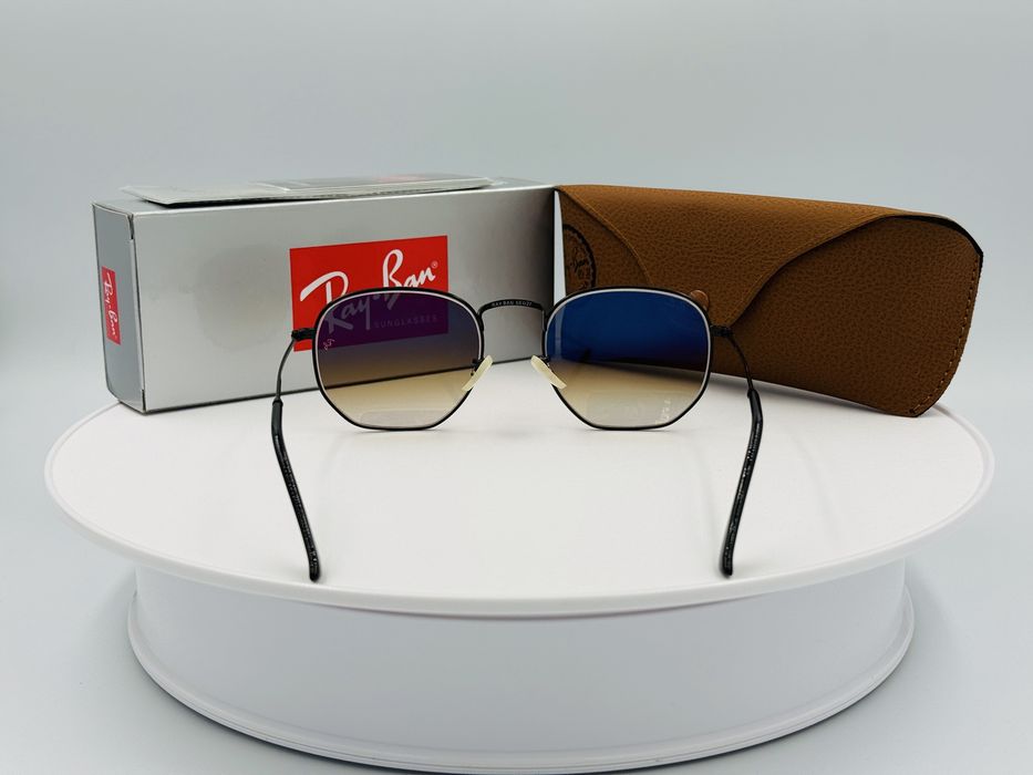 Солнцезащитные очки Ray-Ban Hexagonal RB 3548 Black-Brown Gradient 56мм стекло