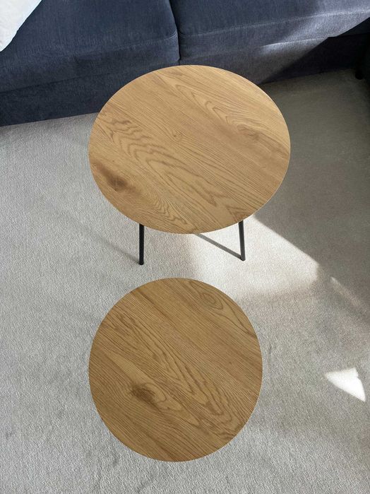 Conjunto de mesas de apoio de madeira Jysk