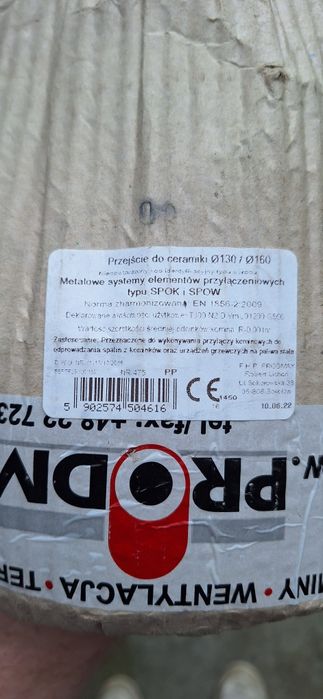 Przejście redukcja do ceramiki komina fi 130 na 160