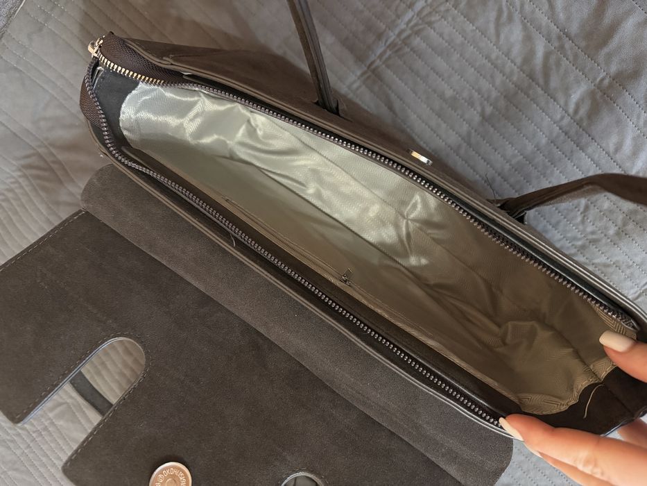 Сумка замшева коричневого кольору