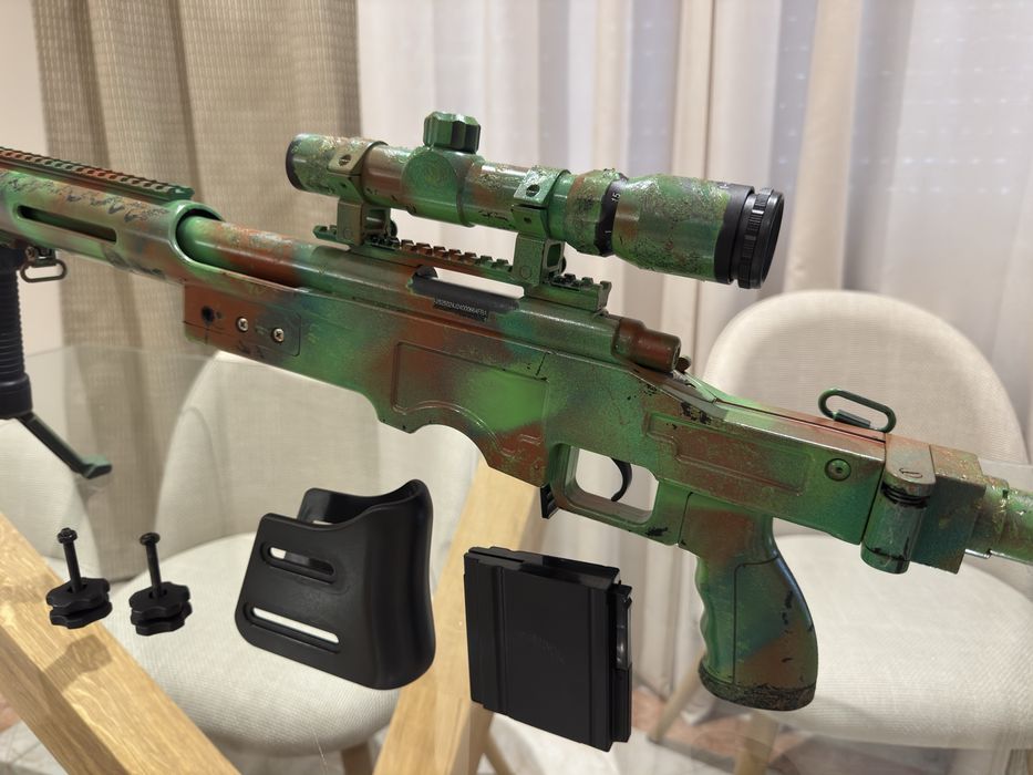 Arma Sniper Airsoft Camuflada