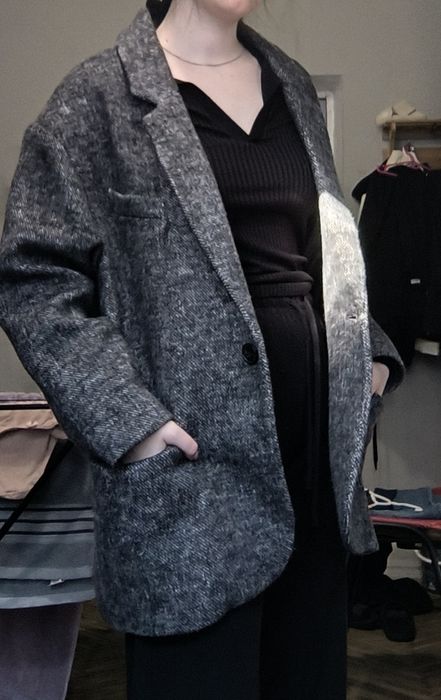 Піджак теплий шерстяний сірий
