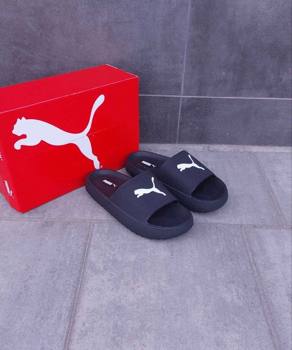 Шлепанцы пума женские удобные шлепки на лето Высокая подошва! Шлепанцы Puma женские летние Популярная модель! Пума