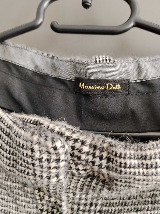 Massimo Dutti spodnie 100% wełna w kratę r. 36/S (z metki 40) kuloty szerokie