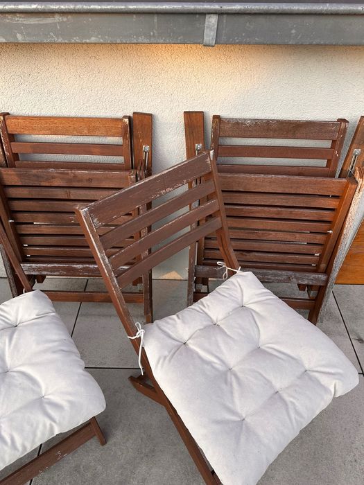 Zestaw ogrodowy Ikea Applaro - 4 krzesła 2 leżaki 1 stół 1 ławka