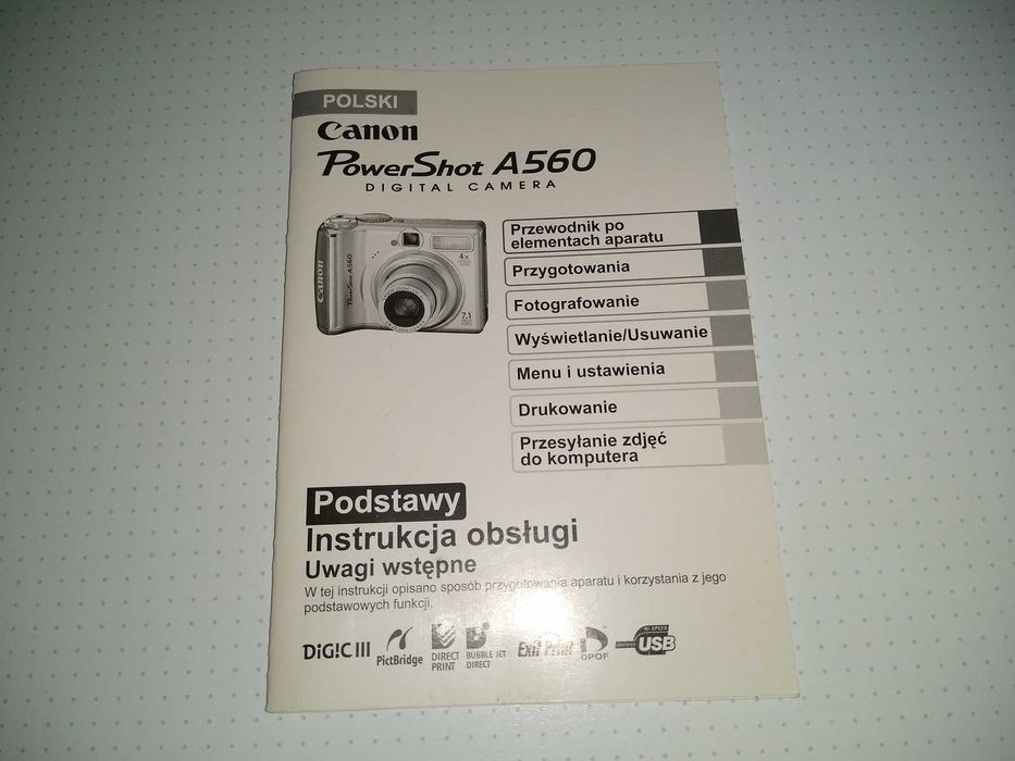 Instrukcja obsługi Canon PowerShot A560