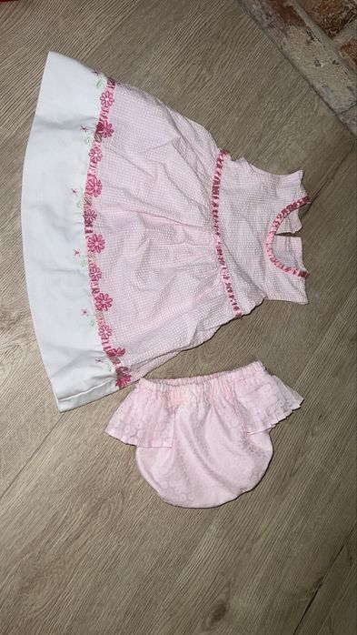 Sukienka retro o majteczki sesja dziewczynka 68 cm