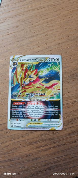 Carta Pokémon Exclusiva Zamazenta V star (2023)