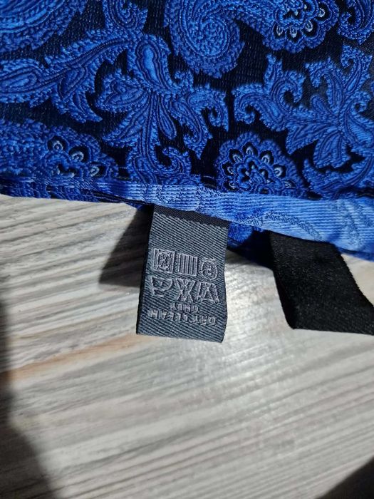 Krawat poszetka spinki żakardowy męski elegancki zestaw paysley PIĘKNY
