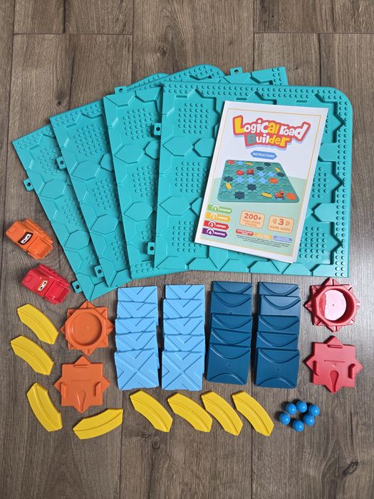 GRA Logiczna Planszowa Układanka Labirynt Budowanie Drogi Klocki puzzl