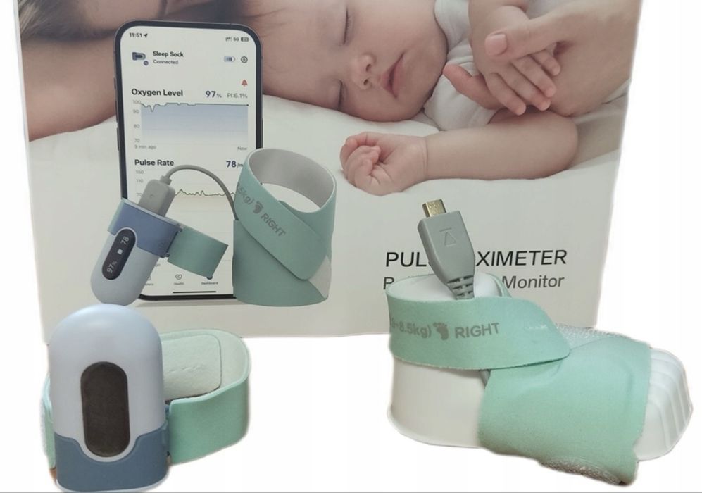 Pulsoksymetr Monitor snu oddechu tlenu PO5 dla niemowląt dzieci Alarm