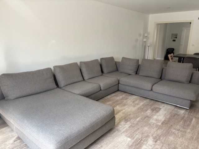 Sofá modular cinzento de 6 lugares – ótimo estado