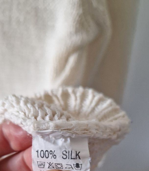 100% jedwab silk kremowy sweter