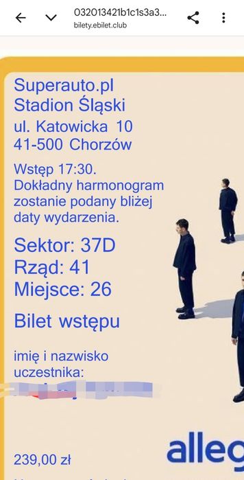 Sprzedam 2 bilety na Dawida Podsiadło  Obrotowy Tour 07.06 Chorzów