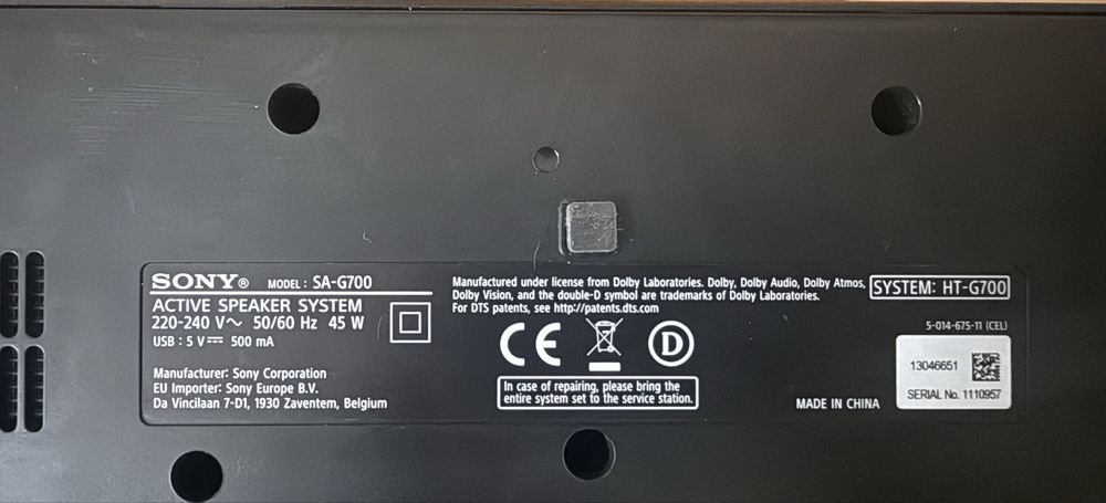 Soundbar Sony ht-g700