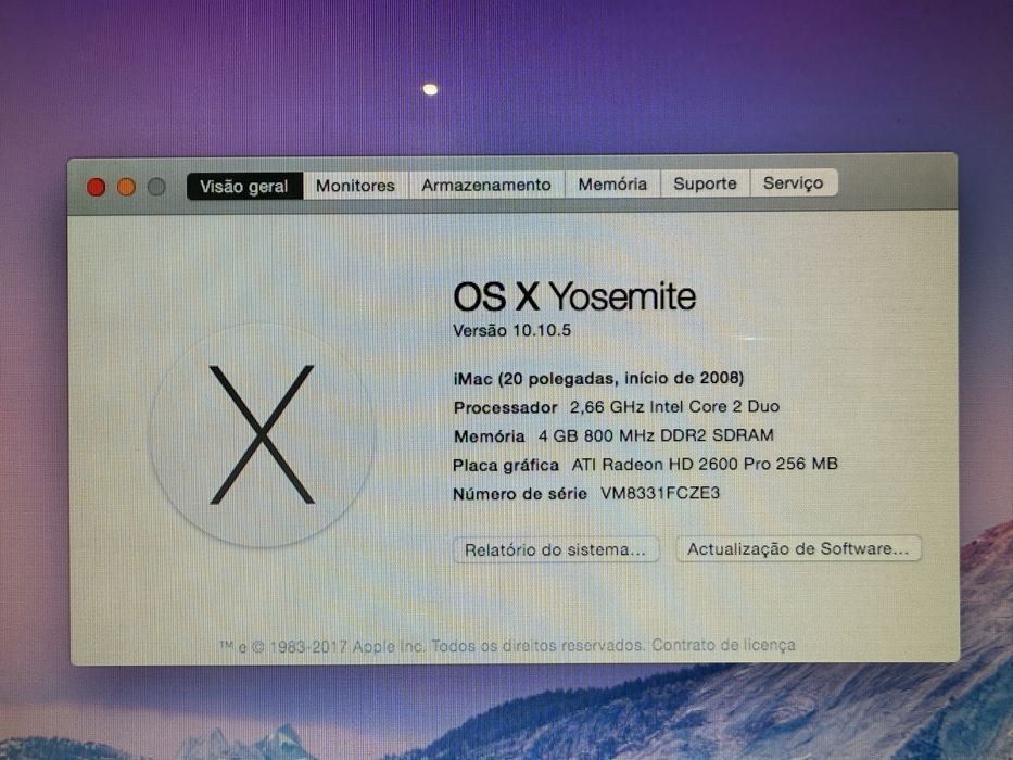 Apple iMac 20” (2008) SSD - Para Desocupar