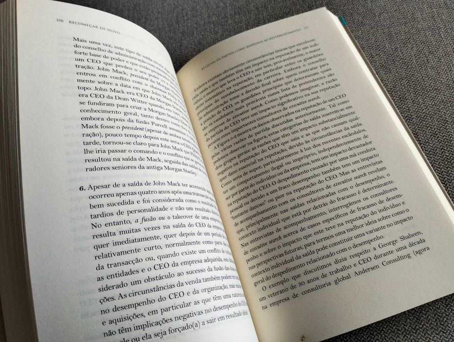 Livro "Recomeçar de novo" de Jeffrey Sonnenfeld & Andrew Ward