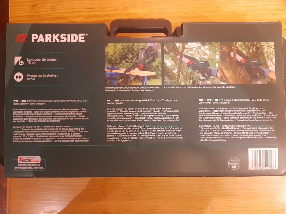 Mini  moto serra Parkside 20v