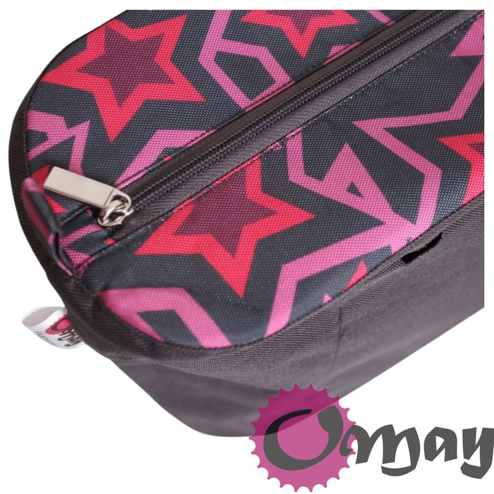 Grafitowy organizer do OBAG MINI gwiazdy różowe 2 kieszenie wkład OMAY