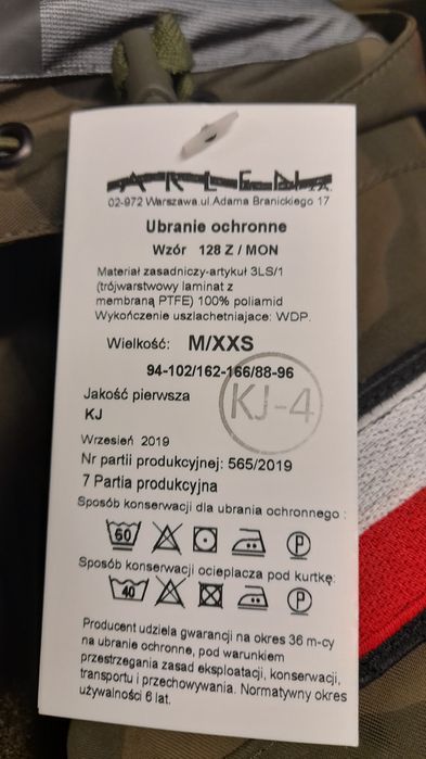 Goratex - wojskowe ubranie ochronne kpl.