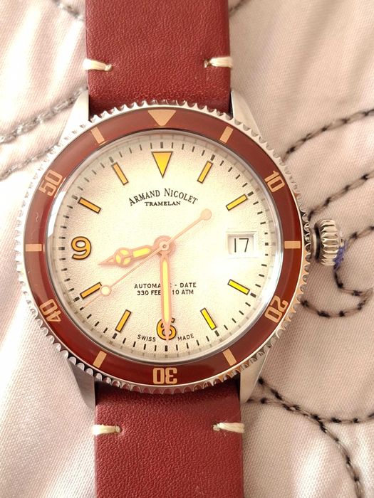 Relógio de luxo Armand Nicolet VS1 Date Novo 38mm