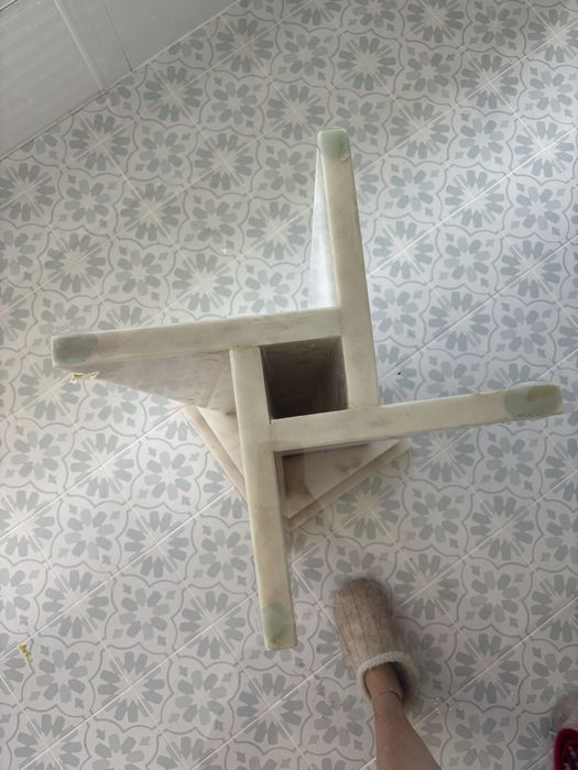 Mesa vidro com pe de marmore