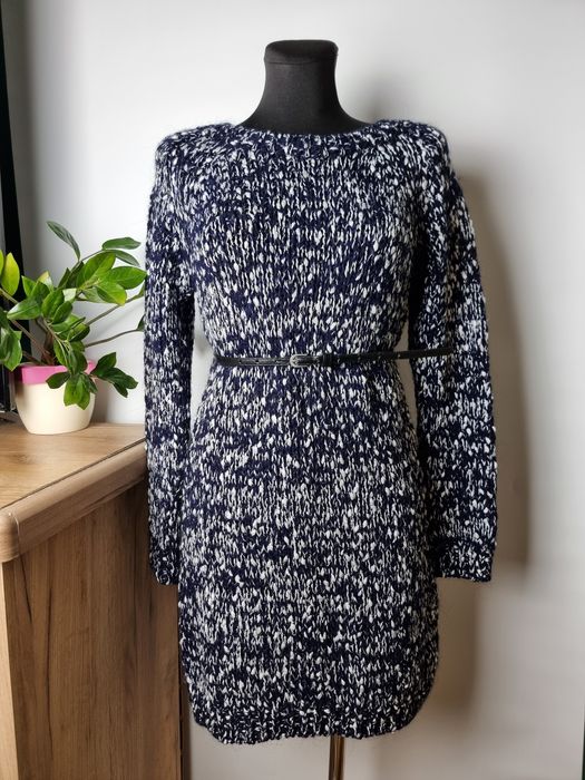 Sukienka sweterkowa melanżowa z srebrną nitką Next L 40